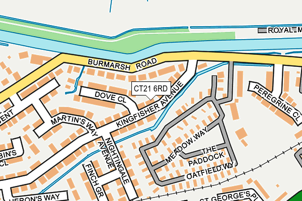 CT21 6RD map - OS OpenMap – Local (Ordnance Survey)