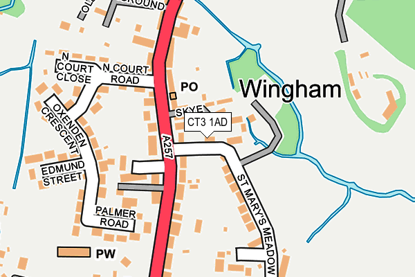 CT3 1AD map - OS OpenMap – Local (Ordnance Survey)