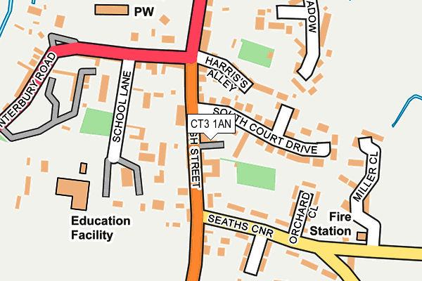 CT3 1AN map - OS OpenMap – Local (Ordnance Survey)