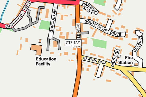 CT3 1AZ map - OS OpenMap – Local (Ordnance Survey)