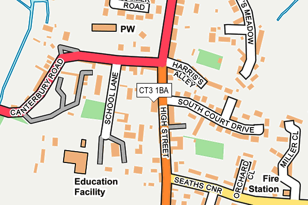 CT3 1BA map - OS OpenMap – Local (Ordnance Survey)