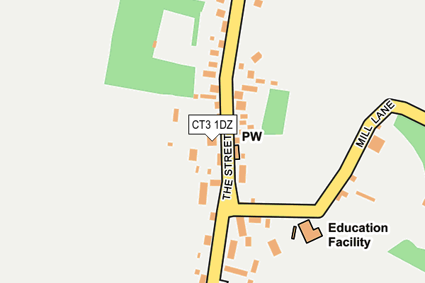 CT3 1DZ map - OS OpenMap – Local (Ordnance Survey)