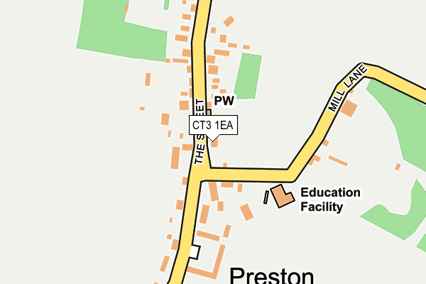 CT3 1EA map - OS OpenMap – Local (Ordnance Survey)