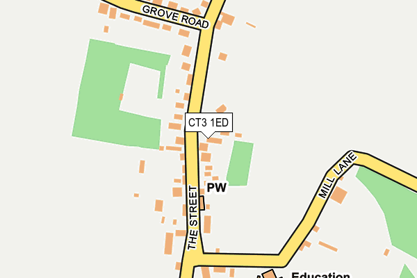 CT3 1ED map - OS OpenMap – Local (Ordnance Survey)