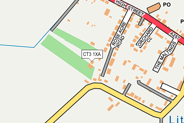 CT3 1XA map - OS OpenMap – Local (Ordnance Survey)