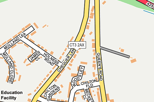 CT3 2AX map - OS OpenMap – Local (Ordnance Survey)