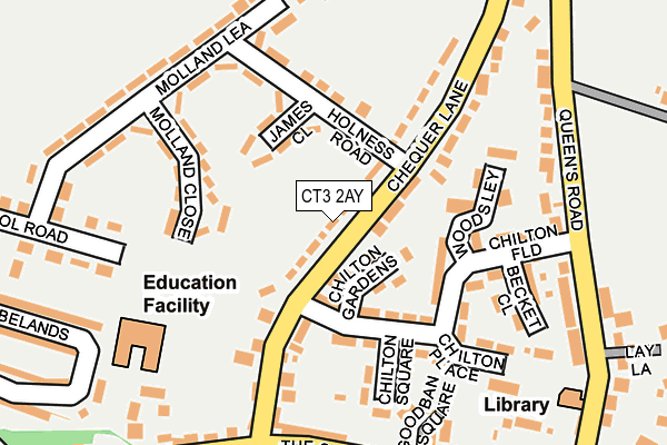 CT3 2AY map - OS OpenMap – Local (Ordnance Survey)