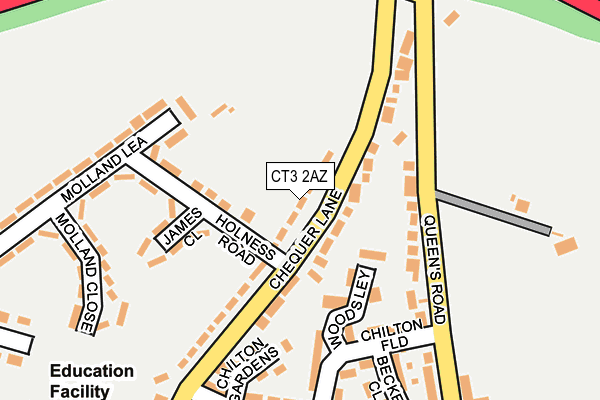 CT3 2AZ map - OS OpenMap – Local (Ordnance Survey)
