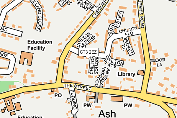CT3 2EZ map - OS OpenMap – Local (Ordnance Survey)