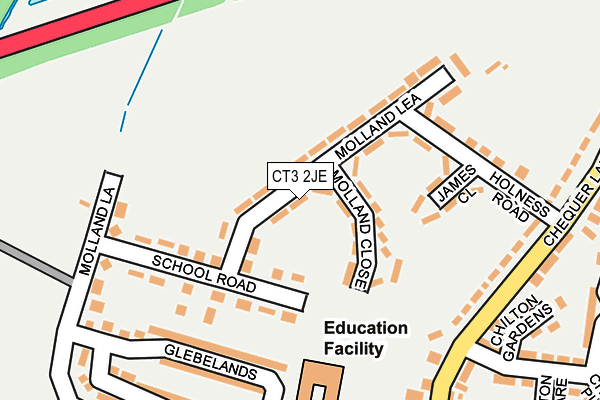 CT3 2JE map - OS OpenMap – Local (Ordnance Survey)