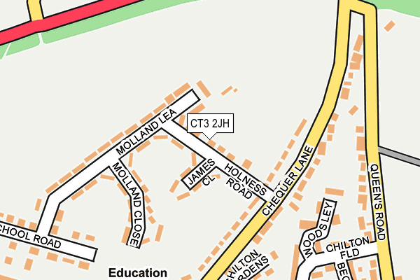 CT3 2JH map - OS OpenMap – Local (Ordnance Survey)