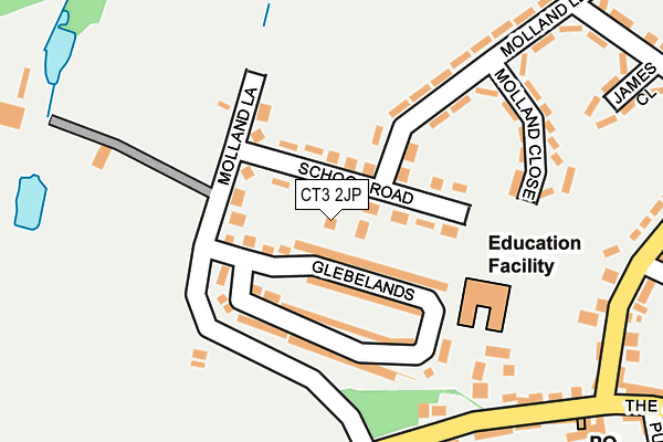 CT3 2JP map - OS OpenMap – Local (Ordnance Survey)