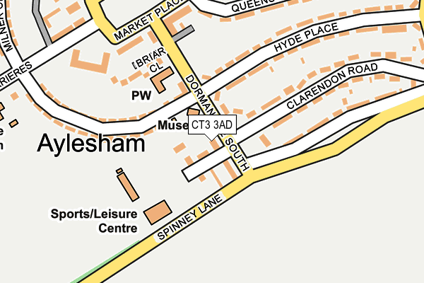 CT3 3AD map - OS OpenMap – Local (Ordnance Survey)