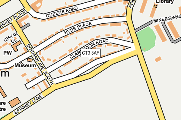 CT3 3AF map - OS OpenMap – Local (Ordnance Survey)