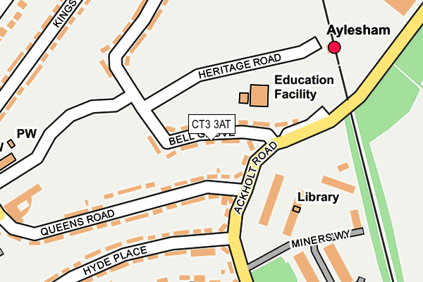 CT3 3AT map - OS OpenMap – Local (Ordnance Survey)