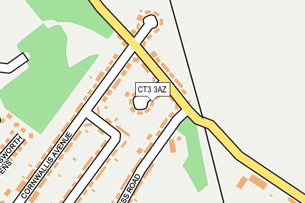 CT3 3AZ map - OS OpenMap – Local (Ordnance Survey)