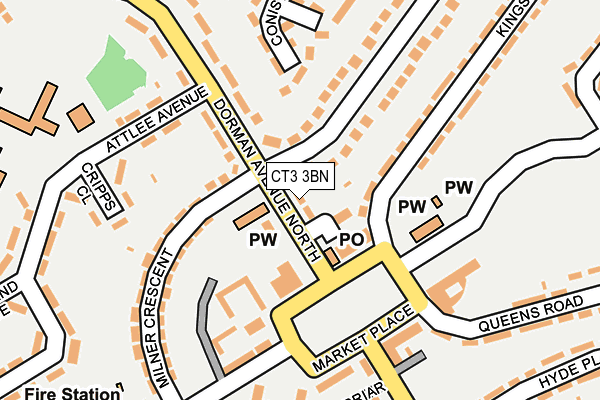 CT3 3BN map - OS OpenMap – Local (Ordnance Survey)