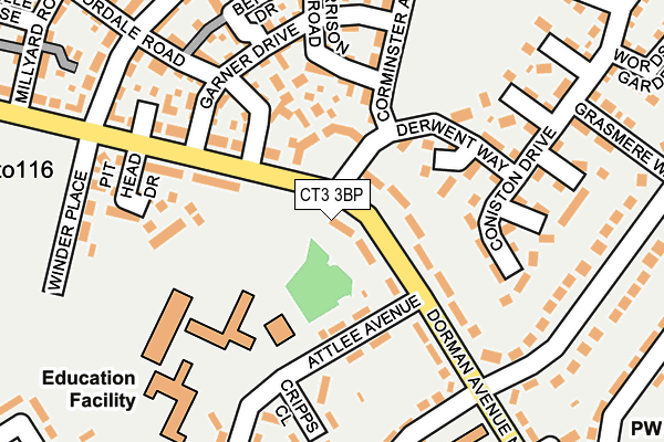 CT3 3BP map - OS OpenMap – Local (Ordnance Survey)