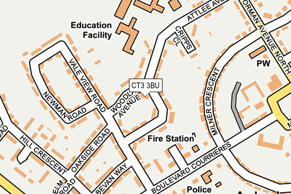 CT3 3BU map - OS OpenMap – Local (Ordnance Survey)