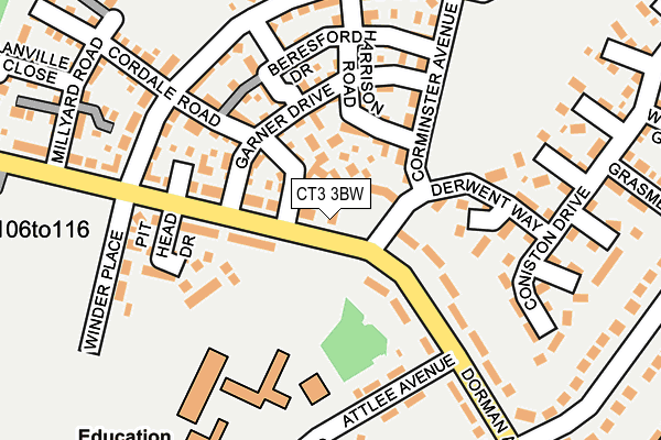 CT3 3BW map - OS OpenMap – Local (Ordnance Survey)