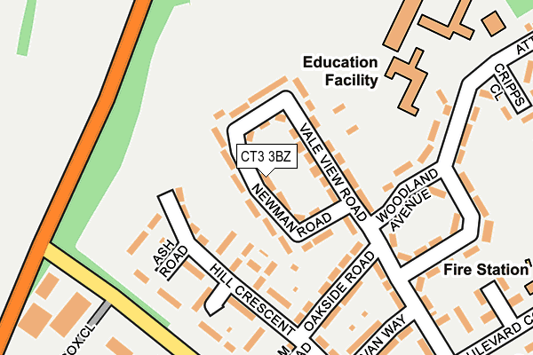 CT3 3BZ map - OS OpenMap – Local (Ordnance Survey)