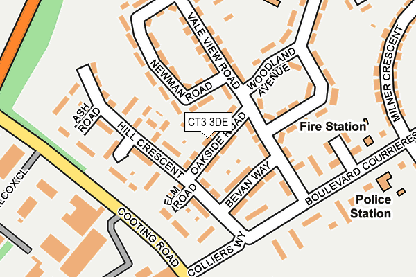 CT3 3DE map - OS OpenMap – Local (Ordnance Survey)