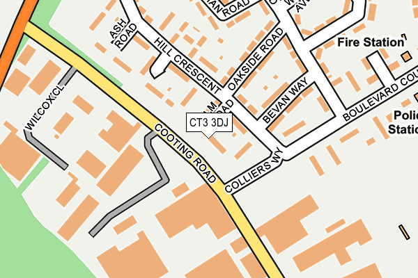 CT3 3DJ map - OS OpenMap – Local (Ordnance Survey)