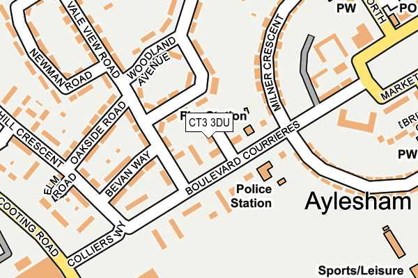 CT3 3DU map - OS OpenMap – Local (Ordnance Survey)