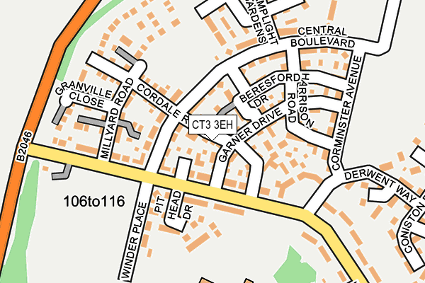 CT3 3EH map - OS OpenMap – Local (Ordnance Survey)