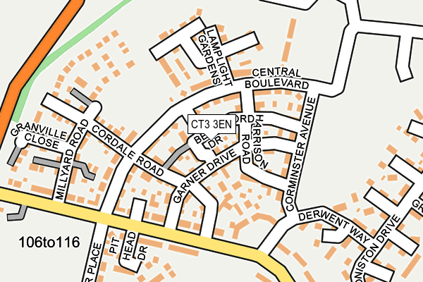 CT3 3EN map - OS OpenMap – Local (Ordnance Survey)