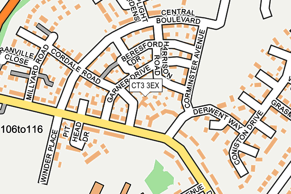 CT3 3EX map - OS OpenMap – Local (Ordnance Survey)