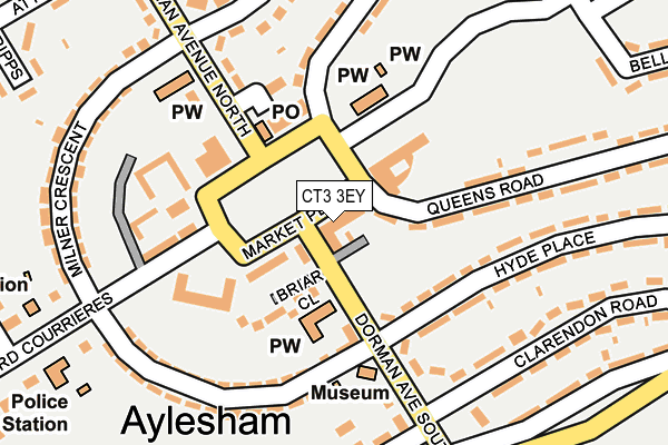 Map of AYLESHAM FAMILY BUTCHERS LTD at local scale