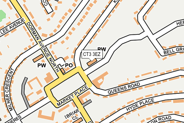 CT3 3EZ map - OS OpenMap – Local (Ordnance Survey)
