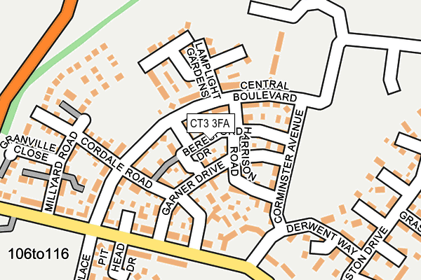 CT3 3FA map - OS OpenMap – Local (Ordnance Survey)