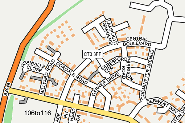 CT3 3FF map - OS OpenMap – Local (Ordnance Survey)