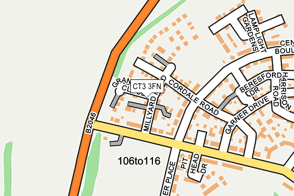 CT3 3FN map - OS OpenMap – Local (Ordnance Survey)