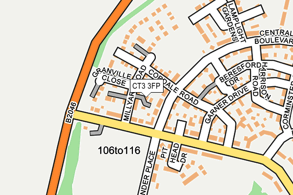 CT3 3FP map - OS OpenMap – Local (Ordnance Survey)