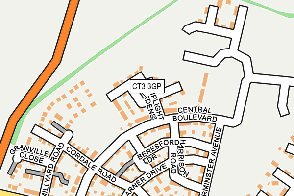 CT3 3GP map - OS OpenMap – Local (Ordnance Survey)