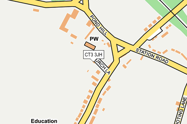 CT3 3JH map - OS OpenMap – Local (Ordnance Survey)