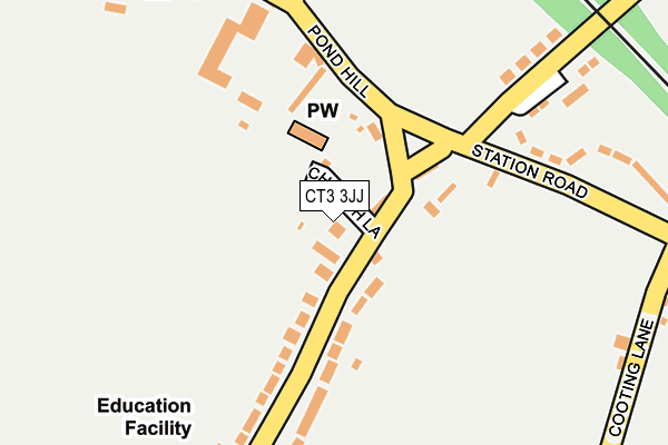 CT3 3JJ map - OS OpenMap – Local (Ordnance Survey)