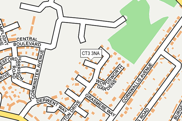 CT3 3NA map - OS OpenMap – Local (Ordnance Survey)