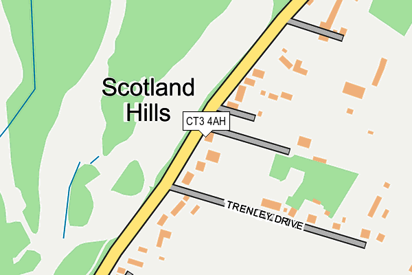 CT3 4AH map - OS OpenMap – Local (Ordnance Survey)