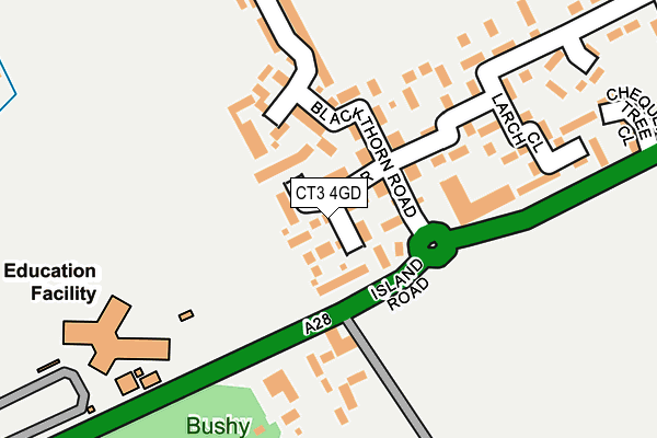 CT3 4GD map - OS OpenMap – Local (Ordnance Survey)