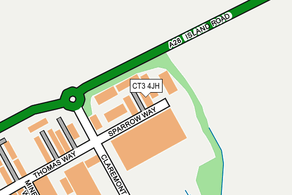 CT3 4JH map - OS OpenMap – Local (Ordnance Survey)