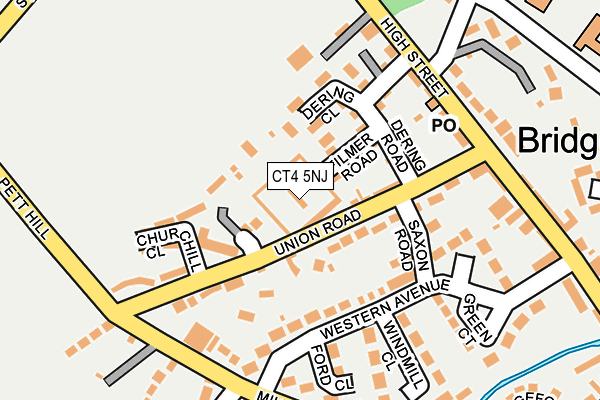 Map of THE CLOSE (BRIDGE) PROPERTY MANAGEMENT LIMITED at local scale