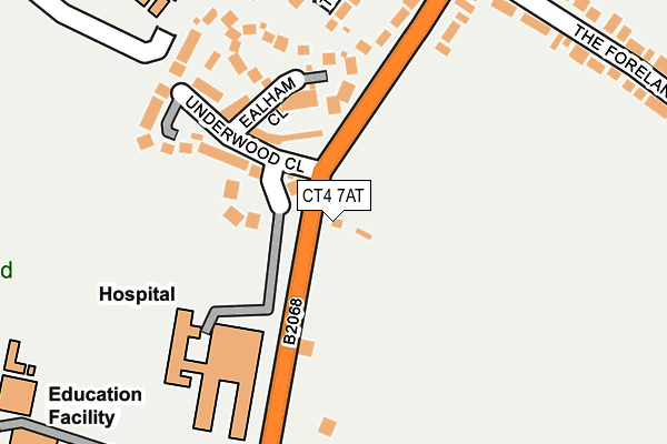 CT4 7AT map - OS OpenMap – Local (Ordnance Survey)