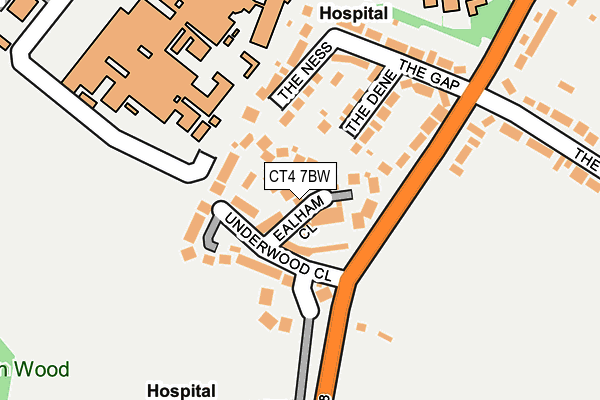 CT4 7BW map - OS OpenMap – Local (Ordnance Survey)