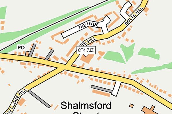 CT4 7JZ map - OS OpenMap – Local (Ordnance Survey)
