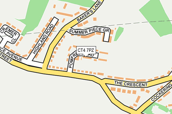 CT4 7PZ map - OS OpenMap – Local (Ordnance Survey)