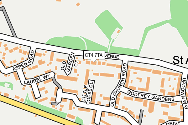 CT4 7TA map - OS OpenMap – Local (Ordnance Survey)